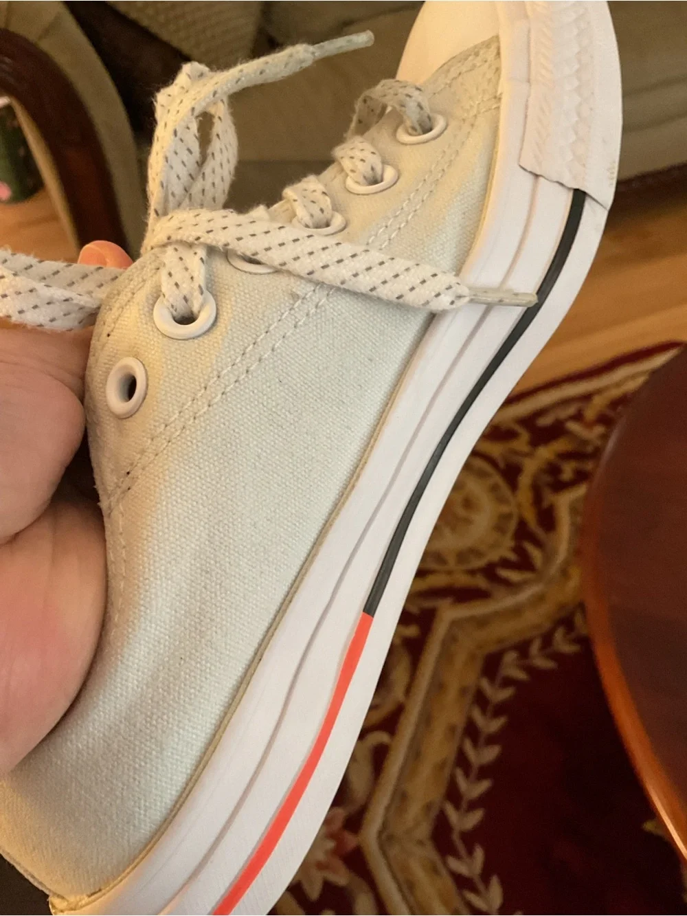 Converse All Star 153796F Unisex Low Top White Sneaker Size Mens 5 Womens 7 GUC
